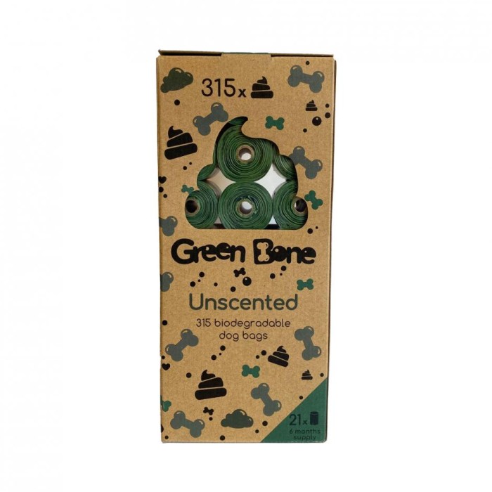 Green Bone Bajspåsar Nedbrytbara Refill 21x15-pack